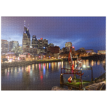 Darstellung des Puzzle Motivs puzzleplate Nashville Skyline with Cumberland River Reflections at Dusk 1000 Puzzle