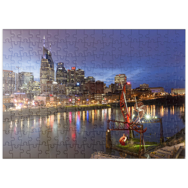 Darstellung des Puzzle Motivs puzzleplate Nashville Skyline with Cumberland River Reflections at Dusk 200 Puzzle