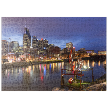 Darstellung des Puzzle Motivs puzzleplate Nashville Skyline with Cumberland River Reflections at Dusk 500 Puzzle