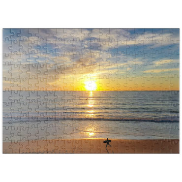 Darstellung des Puzzle Motivs puzzleplate Surfer at Sunset on California Beach 200 Puzzle