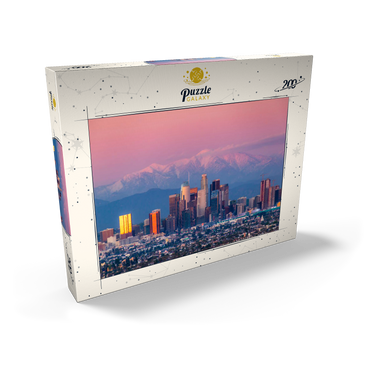 Darstellung des Puzzle Motivs Los Angeles Skyline at Sunset with Snowy Mountains 200 Puzzle Schachtel Ansicht2