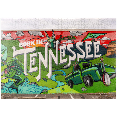 Darstellung des Puzzle Motivs Geboren in Tennessee Street Art Wandbild puzzleplate Born in Tennessee Street Art Wall Mural 1000 Puzzle