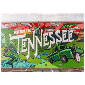 Darstellung des Puzzle Motivs Geboren in Tennessee Street Art Wandbild - Puzzleteile: 1000