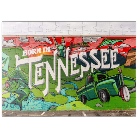 Darstellung des Puzzle Motivs Geboren in Tennessee Street Art Wandbild puzzleplate Born in Tennessee Street Art Wall Mural 100 Puzzle