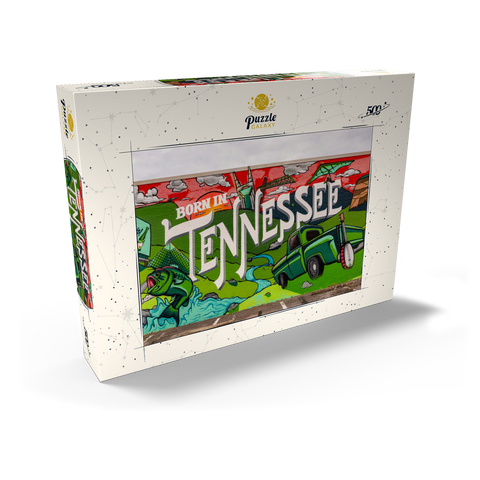 Darstellung des Puzzle Motivs Geboren in Tennessee Street Art Wandbild Born in Tennessee Street Art Wall Mural 500 Puzzle Schachtel Ansicht2