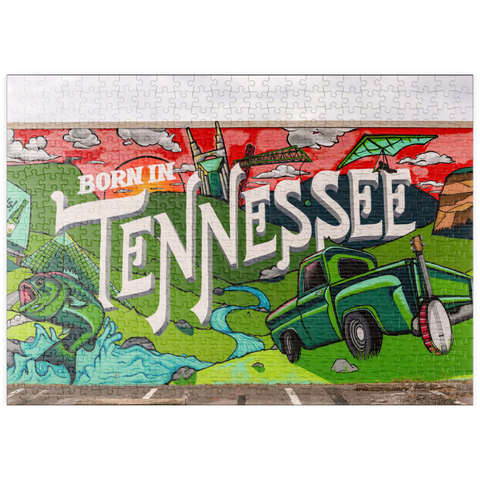 Darstellung des Puzzle Motivs Geboren in Tennessee Street Art Wandbild puzzleplate Born in Tennessee Street Art Wall Mural 500 Puzzle