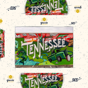 Darstellung des Puzzle Motivs Born in Tennessee Street Art Wall Mural 500 Puzzle Schachtel 3D Modell