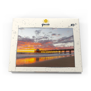 Darstellung des Puzzle Motivs Manhattan Beach Pier Sunset Reflection 100 Puzzle Schachtel Ansicht3