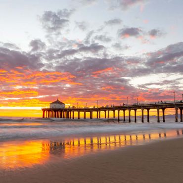 Darstellung des Puzzle Motivs Manhattan Beach Pier Sunset Reflection 100 Puzzle 3D Modell