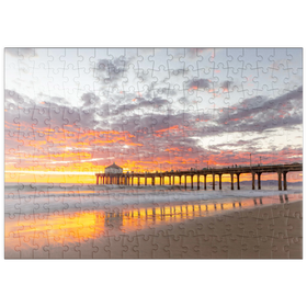 Darstellung des Puzzle Motivs Sonnenuntergang am Manhattan Beach Pier - Puzzleteile: 200