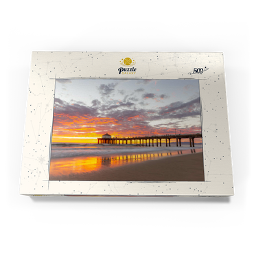 Darstellung des Puzzle Motivs Manhattan Beach Pier Sunset Reflection 500 Puzzle Schachtel Ansicht3