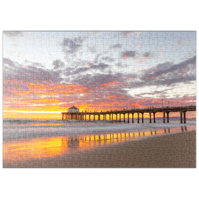 Darstellung des Puzzle Motivs Sonnenuntergang am Manhattan Beach Pier - Puzzleteile: 500