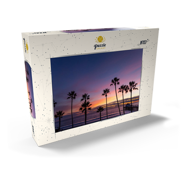 Darstellung des Puzzle Motivs Manhattan Beach Pier at Sunset with Palm Silhouettes 1000 Puzzle Schachtel Ansicht2