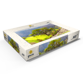 Darstellung des Puzzle Motivs Kalifornische Eiche in den grünen Hügeln im Frühling - Puzzleteile: 500