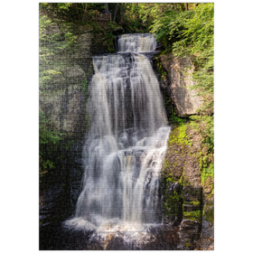 Darstellung des Puzzle-Motivs Bushkill Falls, Pennsylvania – Wasserfall im Wald – Puzzleteile: 1000