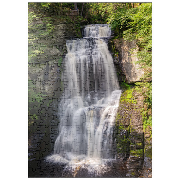 Darstellung des Puzzle Motivs puzzleplate Bushkill Falls Pennsylvania – Cascading Forest Waterfall 200 Puzzle