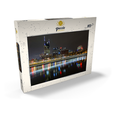 Darstellung des Puzzle Motivs Nashville Skyline at Night – Reflections on the Cumberland River 100 Puzzle Schachtel Ansicht2