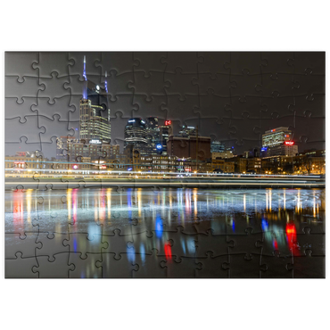 Darstellung des Puzzle Motivs puzzleplate Nashville Skyline at Night – Reflections on the Cumberland River 100 Puzzle