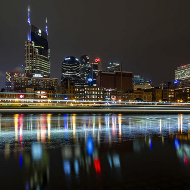 Darstellung des Puzzle Motivs Nashville Skyline at Night – Reflections on the Cumberland River 200 Puzzle 3D Modell