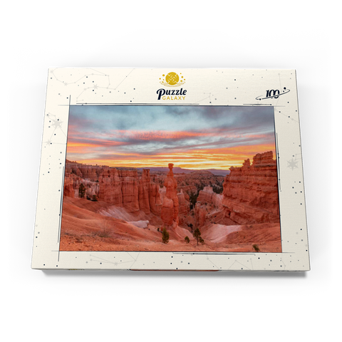 Darstellung des Puzzle Motivs Bryce Canyon Nationalpark – Sonnenaufgang am Thor's Hammer Bryce Canyon National Park – Sunrise at Thor's Hammer 100 Puzzle Schachtel Ansicht3