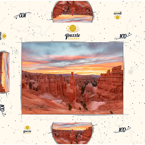 Darstellung des Puzzle Motivs Bryce Canyon Nationalpark – Sonnenaufgang am Thor's Hammer Bryce Canyon National Park – Sunrise at Thor's Hammer 100 Puzzle Schachtel 3D Modell