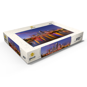 Alternative Darstellung des Puzzle-Motivs Skyline von Tampa – Nachtreflexionen auf dem Hillsborough River – Puzzleteile: 1000