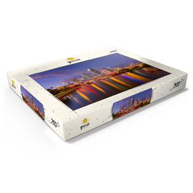 Alternative Darstellung des Puzzle-Motivs Skyline von Tampa – Nachtreflexionen auf dem Hillsborough River – Puzzleteile: 200
