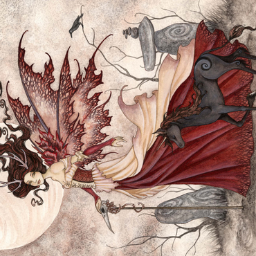 Darstellung des Puzzle Motivs The Red Queen Fairy - Amy Brown 1000 Puzzle 3D Modell