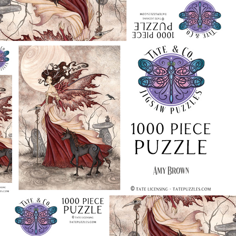 Darstellung des Puzzle Motivs The Red Queen Fairy - Amy Brown The Red Queen Fairy - Amy Brown 1000 Puzzle Schachtel 3D Modell