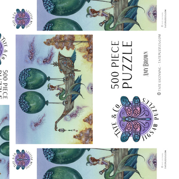 Darstellung des Puzzle Motivs Dreaming On Aquamarine Tides Mermaid - Amy Brown 500 Puzzle Schachtel 3D Modell