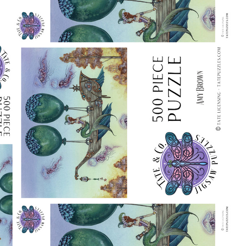 Darstellung des Puzzle Motivs Dreaming On Aquamarine Tides Mermaid - Amy Brown Dreaming On Aquamarine Tides Mermaid - Amy Brown 500 Puzzle Schachtel 3D Modell