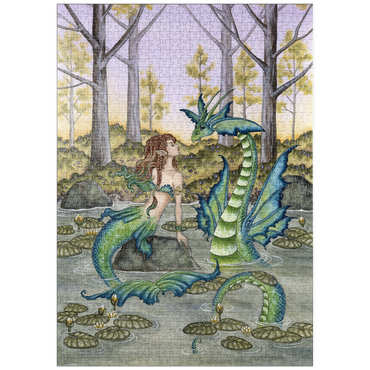 Darstellung des Puzzle Motivs puzzleplate Lazy Afternoon Mermaid - Amy Brown 1000 Puzzle