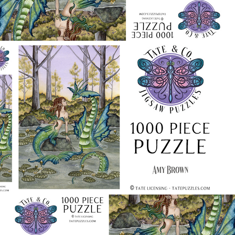 Darstellung des Puzzle Motivs Lazy Afternoon Mermaid - Amy Brown Lazy Afternoon Mermaid - Amy Brown 1000 Puzzle Schachtel 3D Modell