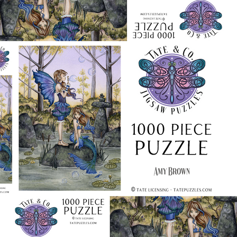 Darstellung des Puzzle Motivs Cousins Fairy & Mermaid - Amy Brown Cousins Fairy & Mermaid - Amy Brown 1000 Puzzle Schachtel 3D Modell