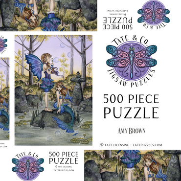 Darstellung des Puzzle Motivs Cousins Fairy & Mermaid - Amy Brown 500 Puzzle Schachtel 3D Modell