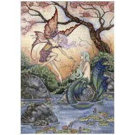 Darstellung des Puzzle-Motivs The Introduction Fairy & Mermaid - Amy Brown – Puzzleteile: 1000