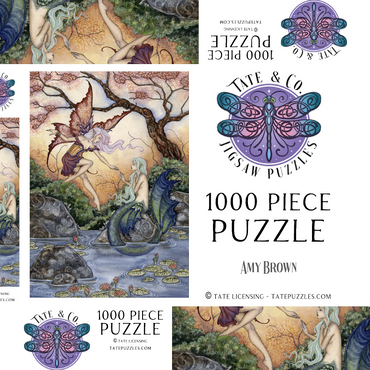 Darstellung des Puzzle Motivs The Introduction Fairy & Mermaid - - Amy Brown 1000 Puzzle Schachtel 3D Modell