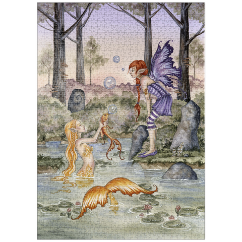 Darstellung des Puzzle Motivs Die Wunschfisch-Meerjungfrau - Amy Brown puzzleplate The Wishing Fish Mermaid - Amy Brown 1000 Puzzle