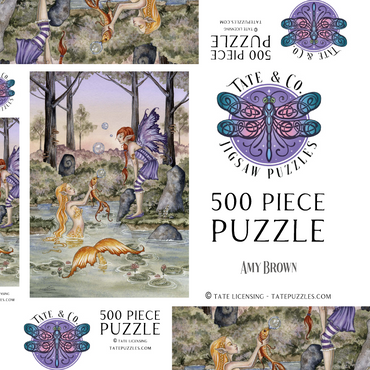Darstellung des Puzzle Motivs The Wishing Fish Mermaid - Amy Brown 500 Puzzle Schachtel 3D Modell