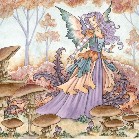 Darstellung des Puzzle Motivs Pilz-Volksfee - Amy Brown Mushroom Folk Fairy - Amy Brown 1000 Puzzle 3D Modell