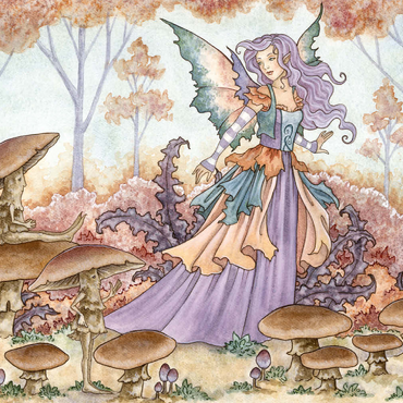 Darstellung des Puzzle Motivs Mushroom Folk Fairy - Amy Brown 500 Puzzle 3D Modell