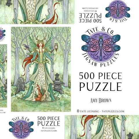 Darstellung des Puzzle Motivs Die Haushälterin-Fee - Amy Brown The Caretaker Fairy - Amy Brown 500 Puzzle Schachtel 3D Modell