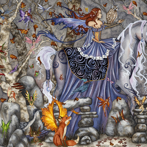 Darstellung des Puzzle Motivs Zauberwald-Fee - Amy Brown Enchanted Forest Fairy - Amy Brown 1000 Puzzle 3D Modell