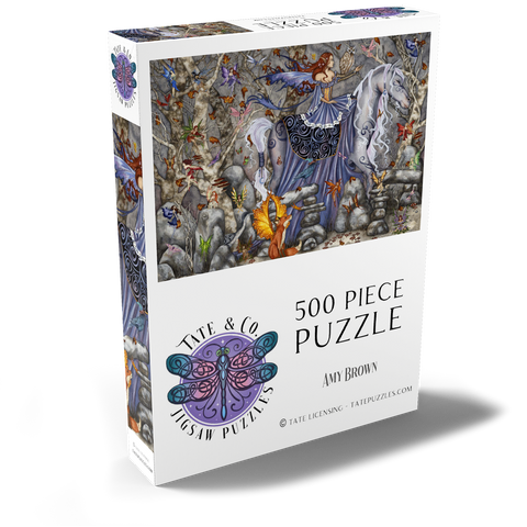 Darstellung des Puzzle Motivs Zauberwald-Fee - Amy Brown Enchanted Forest Fairy - Amy Brown 500 Puzzle Schachtel Ansicht2