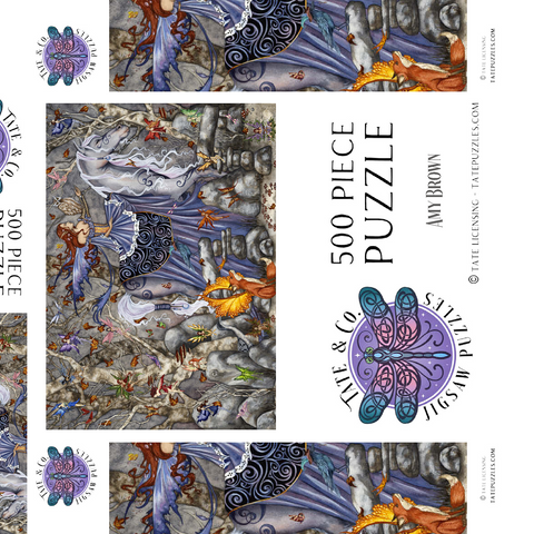 Darstellung des Puzzle Motivs Zauberwald-Fee - Amy Brown Enchanted Forest Fairy - Amy Brown 500 Puzzle Schachtel 3D Modell