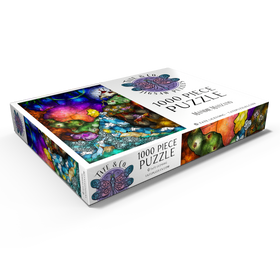 Alternative Darstellung des Puzzle-Motivs Auf ins Wunderland aus Buntglas - Mandie Manzano – Puzzleteile: 1000