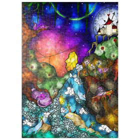 Darstellung des Puzzle-Motivs Auf ins Wunderland aus Buntglas - Mandie Manzano – Puzzleteile: 500