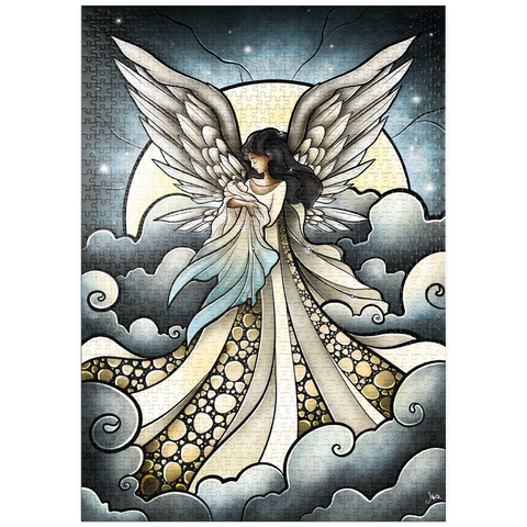 Darstellung des Puzzle Motivs Kind des Himmels Buntglasfenster - Mandie Manzano puzzleplate Child of Heaven Stained Glass 1000 Puzzle