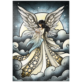 Darstellung des Puzzle Motivs Kind des Himmels Buntglasfenster - Mandie Manzano - Puzzleteile: 1000