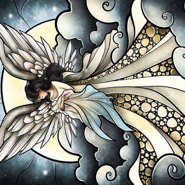 Darstellung des Puzzle Motivs Child of Heaven Stained Glass 500 Puzzle 3D Modell